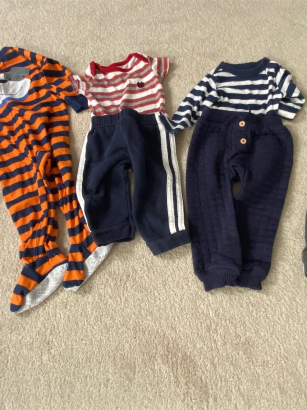 Baby Boy Bundle Size 12=18 mo Carters Sherpa Lined Coat 5 sets and one pr pjs